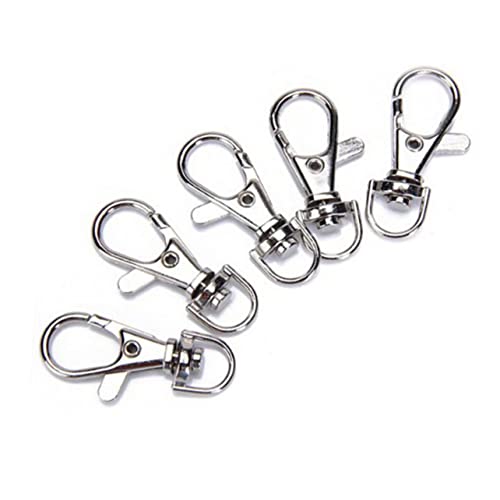 Beatifufu 5 Stck Langlebiger Großer Metall Karabinerhaken Teiliges Set Silber Drehbarer Lobster Snap Clasp mit Federmechanismus Vielseitig für Schlüsselanhänger Schmuck und Bastelarbeiten von Beatifufu