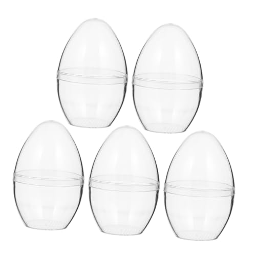 Beatifufu 5 Stück Klare Befüllbare Plastikeier für Ostern Transparentes Dekoratives Zubehör für Bastelprojekte für Süßigkeitenboxen und Frühlingsfeiern von Beatifufu