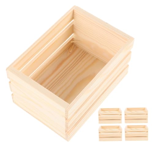 Beatifufu 5 Stück Miniatur Holz Aufbewahrungskorb Teiliges Obstkiste für Puppenhaus Kreative Diy Bastelprojekte Robuste und Realistische Gestaltung für Modell Dekoration und von Beatifufu