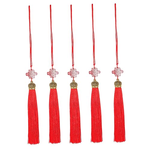 Beatifufu 5 Stück Teiliges Chinesische Neujahrsdekoration Quastenanhänger Rote Chinesische Knoten Tassel Anhänger für Auto Haustür Wohnzimmer Festliche Dekoration und Segen Beatifufu 5 Stück Teiliges Chinesische Neujahrsdekoration Quastenanhänger Rote Chinesische Knoten Tassel Anhänger für Auto Haustür Wohnzimmer Festliche Dekoration und Segen von Beatifufu
