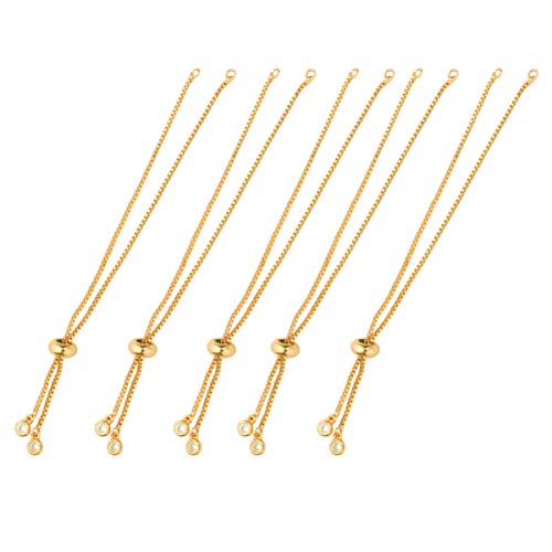 Beatifufu 5 Stück Teiliges DIY Armbandteile Kupfer Einstellbare Kette für Frauen und Mädchen Langlebig für Schmuckherstellung und Kreative Bastelprojekte von Beatifufu