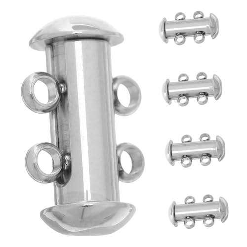 Beatifufu 5 Stück Teiliges Doppelte Reihen Halskettenverschluss aus Edelstahl Sicherer Schmuckverbinder für Mehrlagige Ketten Diy-freundlich Vielseitig Einsetzbar für Alltag und Besondere von Beatifufu