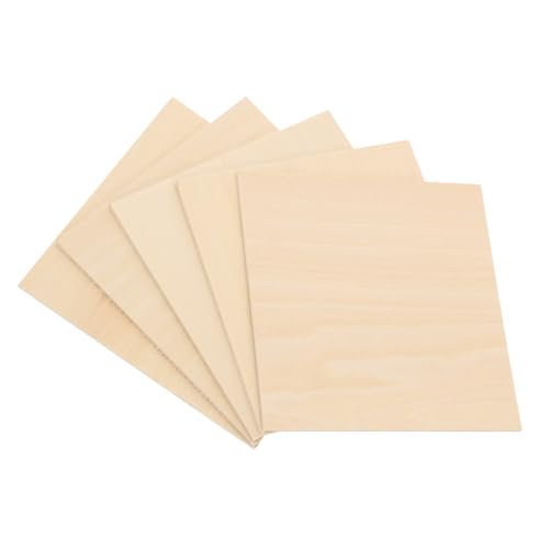 Beatifufu 5 Stück Teiliges Dünne Holzlatten aus Lindenholz zum Basteln DIY Holzplatten mit Glatter Oberfläche und Gleichmäßiger Dicke für Gravur Malerei und Kreative Handarbeiten von Beatifufu
