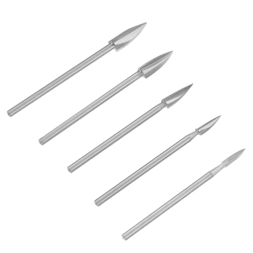 Beatifufu 5 Stück Teiliges Hochgeschwindigkeitsstahl Spitze Gravierbohrer Holzschnitzwerkzeuge für Drehwerkzeuge Modellbau Schnitzen Gravieren Bohren von Beatifufu