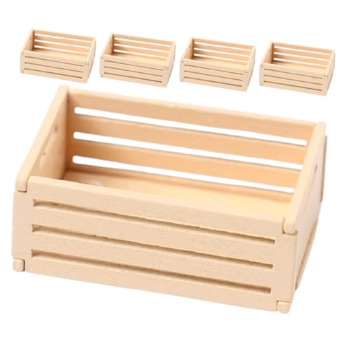 Beatifufu 5 Stück Teiliges Miniatur Holz Kisten Handpolierte Mini Aufbewahrungskörbe für Puppenhaus Realistische Supermarkt Deko Vielseitig für Getränke Lebensmittel Miniatur Ornamente Beatifufu 5 Stück Teiliges Miniatur Holz Kisten Handpolierte Mini Aufbewahrungskörbe für Puppenhaus Realistische Supermarkt Deko Vielseitig für Getränke Lebensmittel Miniatur Ornamente von Beatifufu