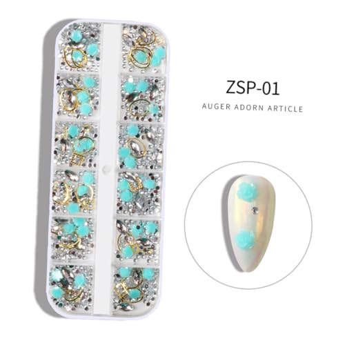 Beatifufu 5 Stück Teiliges Nagelkunst Perlen Strasssteinen und Nieten DIY Maniküre Zubehör Langlebige Nageldekorationen für Natürliche und Künstliche Nägel für Frauen und Nagelstudios von Beatifufu