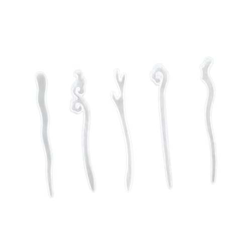 Beatifufu 5 Stück Teiliges Silikon Haarspangen-formen für DIY Schmuckherstellung Flexible Langlebige Gießformen Semitransparente Spiegel-motive für Manuelles Basteln und Kunsthandwerk von Beatifufu