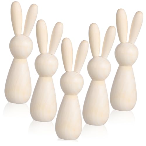 Beatifufu 5 Stück Teiliges Ungefertigte Holz Kaninchenfiguren aus Robustem Naturholz Mini DIY Holzhasen zum Bemalen Kompakte Osterdekoration für Tisch und Beatifufu 5 Stück Teiliges Ungefertigte Holz Kaninchenfiguren aus Robustem Naturholz Mini DIY Holzhasen zum Bemalen Kompakte Osterdekoration für Tisch und von Beatifufu