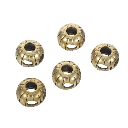 Beatifufu 5 Stück Vintage Messing Kürbis Anhänger mit Totenkopf DIY Schmuckzubehör für Schlüsselanhänger Armbänder und Bastelbedarf Handgefertigte Halloween Beads für Kreative Accessoires von Beatifufu
