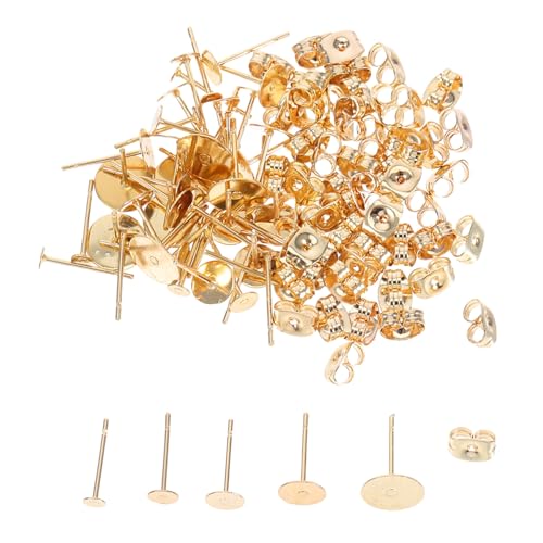 Beatifufu 50 Satz Edelstahl Ohrstecker Flachrund Ohrstecker mit Rückseiten Schmuckzubehör zum Basteln und DIY Ohrringe Selber Machen für Alltag und Kreative Schmuckherstellung von Beatifufu