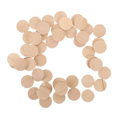 Beatifufu 50 Stück Massivholzscheiben Runde Holzmünzen Naturholzscheiben Zum Basteln Unfertige Rundholzmünzen Holzringe Holzkreise Zum Basteln Holz Kreis Holzspäne Selber Machen Light Brown von Beatifufu