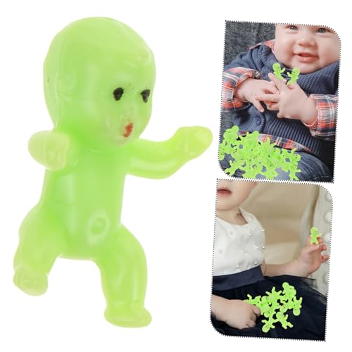 Beatifufu 50 Stück Mini Plastikbabys Figuren Grün Kleine Babypuppen Deko Shower Partygeschenk Babyparty Fotokabine Requisiten für Geburtstagsfeier und Festlichkeiten von Beatifufu