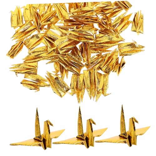 Beatifufu 50 Stück Origami Dekoration Gold Perlmutt Papier Handgefaltet DIY Hängend für Hochzeiten Wohnzimmer Büro Klassenzimmer Kreative Geschenkidee von Beatifufu