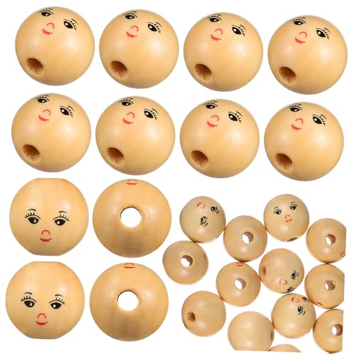 Beatifufu 50 Stück Runde Holzperlen mit Gesicht Kleine Naturbelassene Holzperlen Basteln DIY Schmuck Armbänder Halsketten Makramee und Dekoration Beatifufu 50 Stück Runde Holzperlen mit Gesicht Kleine Naturbelassene Holzperlen Basteln DIY Schmuck Armbänder Halsketten Makramee und Dekoration von Beatifufu