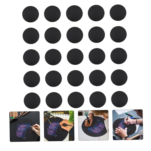Beatifufu 50 Stück Runde Schwarze Kartonpapiere Glatte Oberfläche Dickes Zeichenpapier für DIY Handzeichnungen Malen Basteln und Wanddekoration Reißfest ohne Grate von Beatifufu