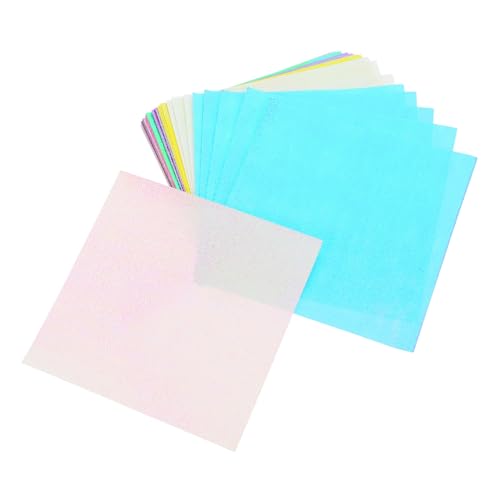Beatifufu 50 Stück Schimmerndes Origami Papier Quadratisch Farben Farbenfrohes Bastelpapier für DIY Handarbeiten Faltpapier für Papierkraniche und Kreative Schneidearbeiten von Beatifufu