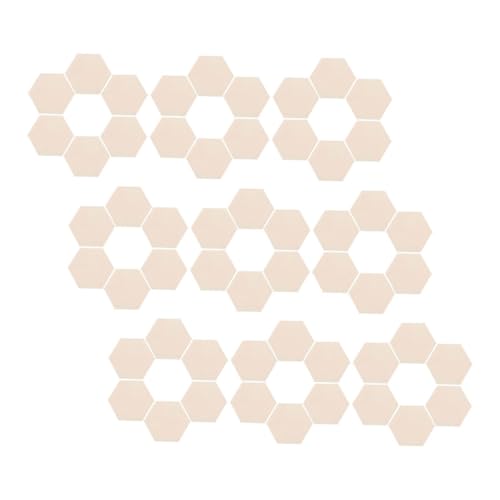 Beatifufu 50 Stück Unvollendete Holzhexagone für DIY Projekte Robuste Holzscheiben für Kreative Bastelarbeiten und Wohnkultur für Kinderzeichnungen und Graffiti von Beatifufu