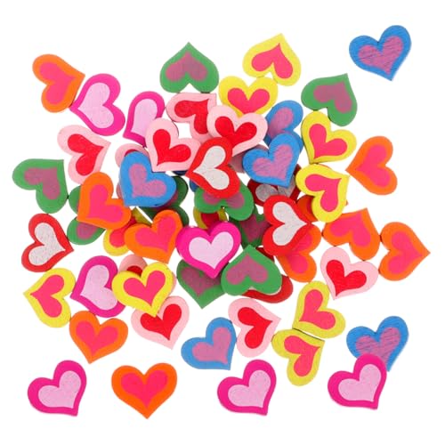 Beatifufu 50 Stück Valentinstag Holzperlen Herzform Romantische Lose Perlen für DIY Schmuckherstellung Armbänder Halsketten Anhänger Basteln und Dekoration von Beatifufu