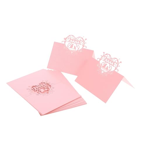 Beatifufu 50 Stück Vogelhöhle Tischkarte Tischkarten Platzkarten mit Namen Hochzeitskarten Hochzeitszeltkarten Namenskarten für Tischdekoration Papier Rosa von Beatifufu