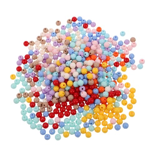 Beatifufu 500 Stück Bunte Acrylperlen Runde Spacer Beads mit Großem Leichte Farblich Beständige DIY Schmuckperlen für Armbänder Halsketten Bastelprojekte von Beatifufu