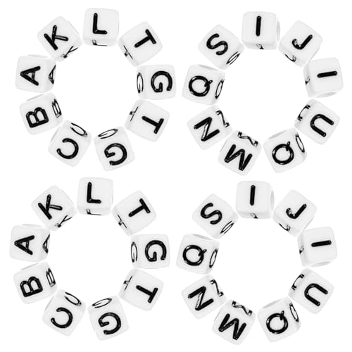 Beatifufu 500 Stück Teiliges Acryl Buchstabenperlen Robustes DIY Spacer Perlen Alphabet für Armbänder Halsketten Schmuckherstellung Leicht Glatt Einfach Auffädelbar von Beatifufu