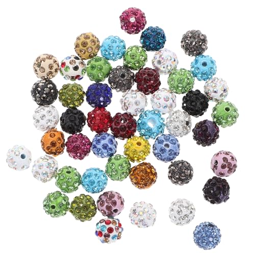 Beatifufu 50Stücke Disco Kugel Strass Abstandsperlen Dekorative Charms für Schmuckherstellung für Armbänder und Vielseitige Perlen zur Kreativen Gestaltung von Beatifufu