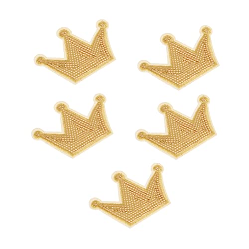 Beatifufu 5Stücke Goldene Krone Pailletten Bügelbilder Applikationen für DIY Kleidung zum Abdecken von Flecken Dekoration von Jeans Taschen und Mehr von Beatifufu