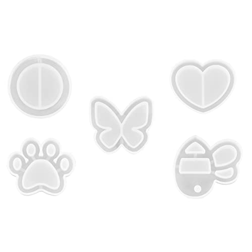 Beatifufu 5Stücke Silikonformen Für DIY Kristall Epoxidharz Runde Herz Katzenpfote Schmetterling Und Einfache Gießformen Für Projekte Vielseitige Schimmel von Beatifufu
