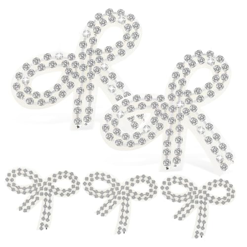 Beatifufu 5Stücke Strass Schleifen Applikationen Funkelnde Knoten Patches für Kleidung Taschen und Hüte Einfache Anwendung Handwerkskunst für Reparaturen und Dekoration von Beatifufu