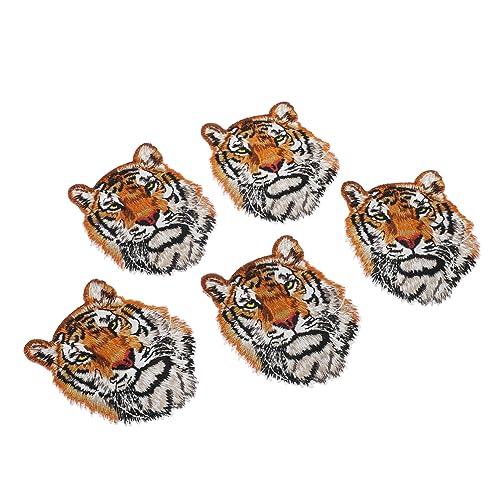 Beatifufu 5Stücke Tiger Patches DIY Stickerei Aufnäher für Kleidung Taschen und Hüte Einfache Anwendung für Dekoration und Reparatur Robust und Langlebig von Beatifufu