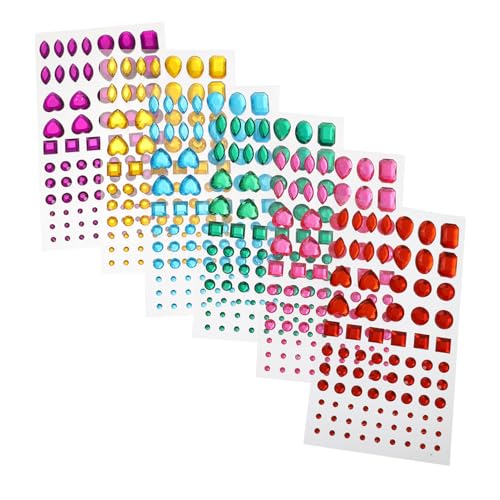 Beatifufu 6 Blätter Acryl Kristall Sticker Selbstklebend Strasssteine Glänzend für DIY Schmuckhandwerk Nagel Handy Dekoration in Rot Lila Blau Grün von Beatifufu