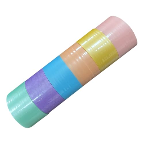 Beatifufu 6 Rollen Farbiges Selbstklebendes Sticky Ball Tape Leuchtende Farben Glatte Oberfläche Stressabbauendes Fidget Toy Kinderfreundliches DIY Klebeband Vielseitig und Praktisch von Beatifufu