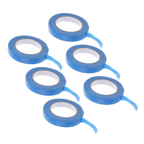 Beatifufu 6 Rollen Malerkrepp Klebeband Maler Abdeckband Stark Haftend Papierband für DIY Basteln Wandstreichen Malerarbeiten Schutzfolie von Beatifufu