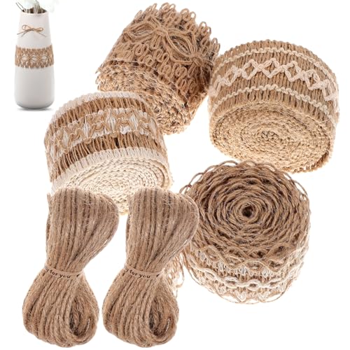 Beatifufu 6 Rollen Vintage Spitzenband und Juteband und Jute für Diy Bastelarbeiten Sichere Materialien für Dekoration und Beatifufu 6 Rollen Vintage Spitzenband und Juteband und Jute für Diy Bastelarbeiten Sichere Materialien für Dekoration und von Beatifufu