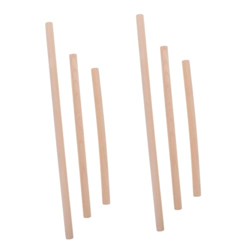 Beatifufu 6 Stück Holz Rundstäbe für Diy Wandteppich Natürliche Holz Bastelstäbe für Kreative Heimdeko und Kunstprojekte von Beatifufu