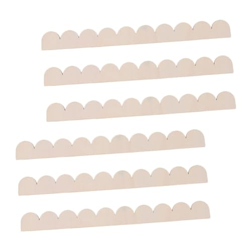 Beatifufu 6 Stück Scalloped Holzleisten Unlackiert für DIY Wand und Möbelverzierung Dekorative Gewellte Holzleisten als Zierleisten für Schrankrahmen und Regalkanten Natürliche Holzstruktur von Beatifufu