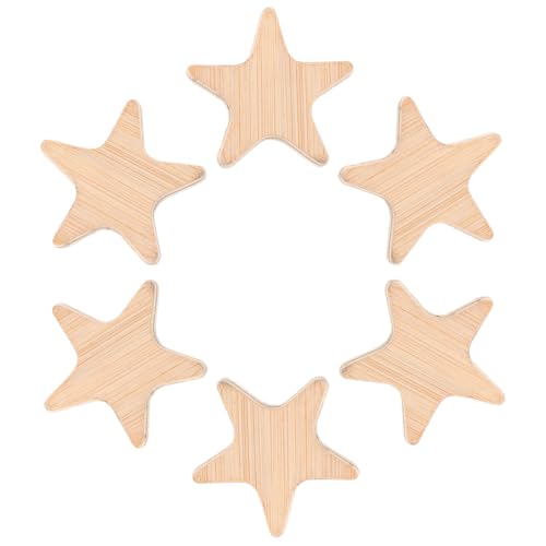 Beatifufu 6 Stück Teiliges Holz Stern Bastelset aus Naturbelassenem Holz DIY Holzplatten zum Bemalen Sichere Holzsterne für Bastelmaterial und Dekoration Zuhause von Beatifufu