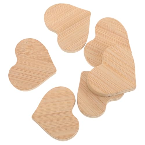 Beatifufu 6 Stück Teiliges Holzrohlinge Herzförmig Unbehandelte Holzscheiben für DIY Malerei Basteln Holzstücke Naturholz zum Dekorieren Hochzeit Party Zuhause von Beatifufu