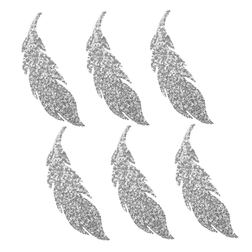 Beatifufu 6 Stück Teiliges Leaf Shaped Rhinestone Appliques mit Hitzebeständigem Kleber Bestickte Stoffpatches für Kleidung Taschen Hüte und DIY Accessoires Funkelnde Blattverzierung für von Beatifufu
