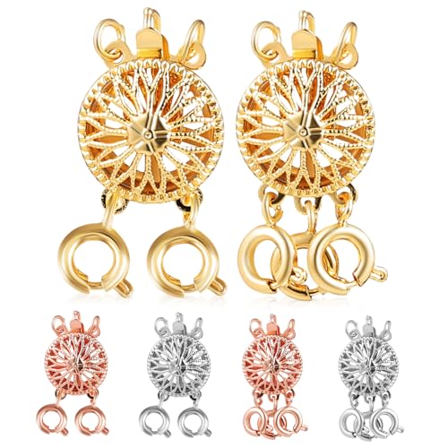 Beatifufu 6 Stück Teiliges Metall Schmuckverschluss mit Sonnenblumen Design Mehrschichtige Trenn und Verbindungsklammern für Halsketten und Armbänder Vintage Stil Installieren für DIY von Beatifufu