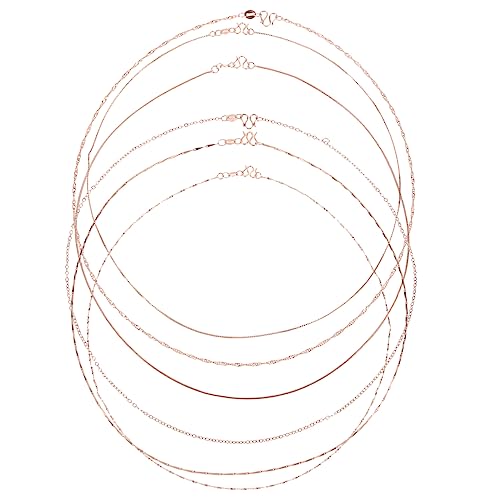 Beatifufu 6 Stück Teiliges Schmuckset Rosenvergoldete Ketten für Damen DIY Halsketten Zarte Link Chains in Verschiedenen Stilen Lange Ketten zum Basteln und Kombinieren für Alltag und Beatifufu 6 Stück Teiliges Schmuckset Rosenvergoldete Ketten für Damen DIY Halsketten Zarte Link Chains in Verschiedenen Stilen Lange Ketten zum Basteln und Kombinieren für Alltag und von Beatifufu