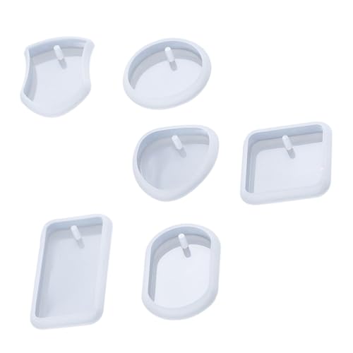 Beatifufu 6 Stück Teiliges Silikon Epoxidharz Anhänger Formen Flexible Schlüsselanhänger Gießformen für DIY Schmuck Basteln Wiederverwendbar Langlebig Vielseitig für Kreative Handarbeiten von Beatifufu