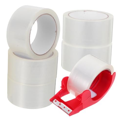 Beatifufu 6 Stück Teiliges Transparentes Paketklebeband mit Abroller Hochleistungs Verpackungsband für Versand Lagerung Umzug und Büro Effizientes Klebeband für Kartonversiegelung und von Beatifufu