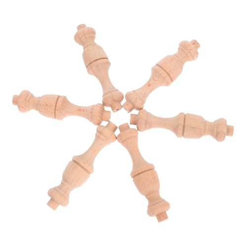 Beatifufu 6 Stück Unbemalte Holzspindeln Diy Handwerkszubehör für Heimdekoration Klassische Römische Säulenoptik Vielseitig Einsetzbar für Möbel und Bastelprojekte von Beatifufu