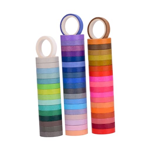 Beatifufu 60 Rolle Washi papier Klebeband Bunte Dekor Klebestreifen DIY Geschenkverpackung Masking Tape für Basteln Scrapbooking Aufkleber von Beatifufu