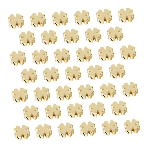 Beatifufu 60 Stück Goldfarbene DIY Spacer Perlen aus Glatte Schmuckzwischenperlen für Armband Halskette Basteln Großes für Einfaches Auffädeln Zubehör für Schmuckherstellung von Beatifufu
