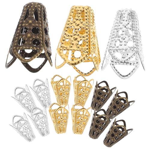Beatifufu 60 Stück Teiliges Metall Perlenkappen Blumenform Fein Leicht für DIY Schmuckherstellung Armbänder Ohrringe Halsketten Passend für Perlen Auffädeln und Charms Zubehör von Beatifufu