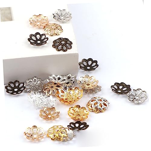 Beatifufu 600 Stück Herzförmige Blumenperlenkappen Mix Bunte Schmuckperlen Kappen Abstandshalter Für DIY Halsketten Armbänder Bastelperlen Zubehör von Beatifufu