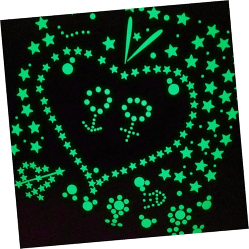 Beatifufu 637 Stück Teiliges Leuchtendes Stern Mond wandsticker set aus Sicherem PVC Dekorative Fluoreszierende Aufkleber für Kinderzimmerdecke und Wände Einfache Anwendung für Romantische von Beatifufu
