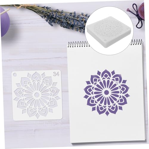 Beatifufu 64 Stück Teiliges Mandala Schablonen Kleine Wiederverwendbare DIY Vorlagen für Wand Möbel Steine Waschbar und Langlebig für Basteln Malerei und Kreative Handwerksprojekte von Beatifufu
